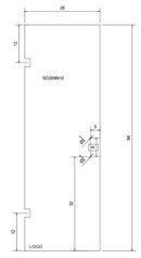 ISD2696H2 Shower Door 26"x 96" With 2 Holes Tempered