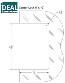 IPL610ELHWGBS/BL Cerradura central izquierda de pared a vidrio de 6" x 10" con pestillo en función de bloqueo de entrada