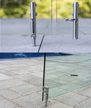 IGPOOLST16BS/BL Tope de puerta de vidrio ideal SS316