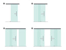 ISLROLLER80SCSA/BSS/BL Soft Close Top Hung Single Glass Door Sliding for 3/8"-1/2" Glass 80kg