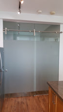 ISLLAGGM5BSS Brushed Stainless Glass Mount Roller Sliding System