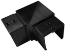 IEBH90CAPSQ40BL Black 90-Degree Horizontal Square Cap Rail Connector 40 x 40mm Tube SS304