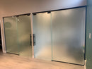 Top Hung Single Sliding Glass Door in Matte Black for 3/8"-1/2" Glass