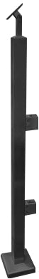 IPSQ40S36E316BL Extremo de poste cuadrado negro de acero inoxidable 36" SS316