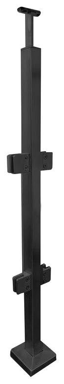 IPSQ40S42L316BL Poste cuadrado negro de acero inoxidable en línea 42" SS316