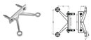 ISPA44BS Two Way Spider for Ceiling/Wall SS316