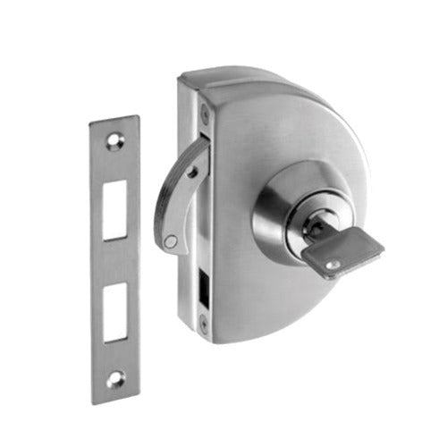 IPL4ABSS Brushed Stainless Wall To Glass Lock No-Cutout For Glass (One Side)