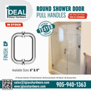 IGH6X6DCMCP/BN/BM/BG/GP/PN Manija para puerta de ducha CTC Mango en D de 6"