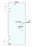 Shower Door 24"x 68" With 2 Holes Tempered