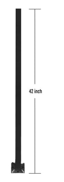IPSQ40S42316BL Black Square Stainless Steel Post Height- 42" SS316