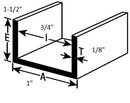 ICUCH112SA12 Satin Anodized 1-1/2" Deep U-Channel 144" Length