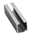ISLSIDEM01BS Puertas corredizas simples suspendidas lateral/superficie de acero inoxidable cepillado para puertas de vidrio