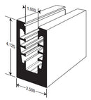 IBASESHOED Mill Aluminum 110-1/2" Square Base Shoe Drilled For 12 mm Glass