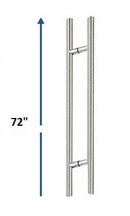 IGH5560X60BS/PS/BL Mango de escalera redondo CTC 60" Tirador espalda con espalda Total 72"