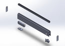 IDR100LOCKBL 黑底液压玻璃门导轨 4" 带锁 35-3/4