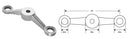 ISPB222BS Two Way Spider without Fin 180 Degree SS316 (220mm)