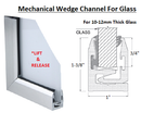 IGLPR33SA Satin Anodized Mechanical Wedge Channel 10ft For Glass 10-12mm