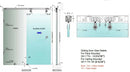 ISLTOPM01BL Matte Black Top Hung Single Door Sliding For Glass Doors  3/8"-1/2" Glass