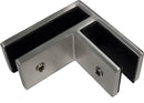 ISSPFEB90 Stainless 90-Degree Slim Glass Clamp For 3/8"-1/2" Glass SS316