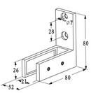 ISSPFEBWALL Abrazadera delgada de acero inoxidable para pared a vidrio para vidrio de 3/8"-1/2"