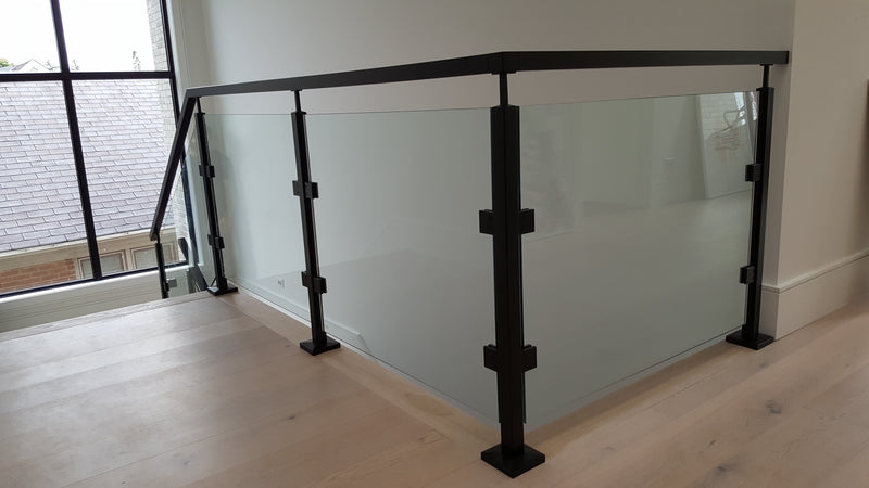 square black balustrade/post with clamps