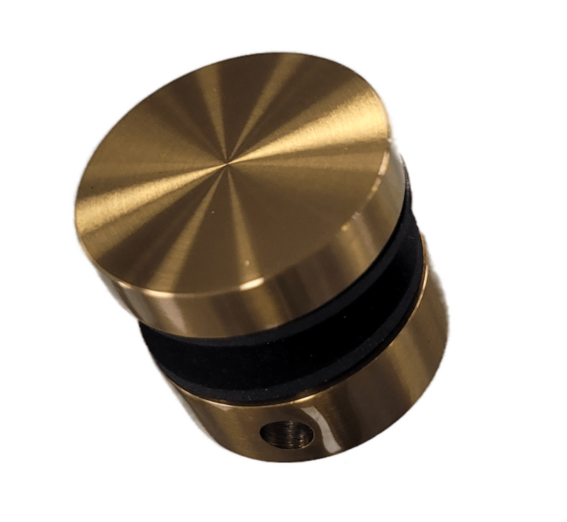 ISO1121CBG Brushed Gold Lacquered Stainless Standoff Cap 1-1/2"Dia X 1"Base SS316