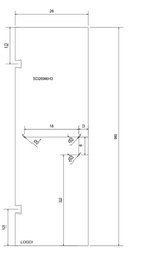ISD2696H3 Shower Door 26"x 96" With 3 Holes Tempered