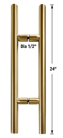 IGH5512X12BS/PS/BL/BG Round Ladder Handle CTC 12-inch Back-to-Back Pull Overall 24-inch