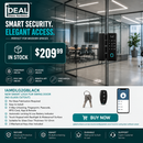 IAMDLG2GBLACK New Smart lock For Glass Door With App, Remote, Keys (No Glass Cutout)