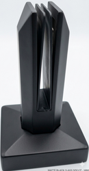 ISQSPGSM2205BL Matte Black Square Surface Mount Spigot 6" With Cover For 3/8"-1/2" Glass SS2205