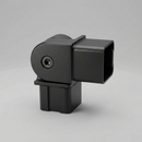 A silver-colored adjustable square elbow for 40mmx40mm tube, made of stainless steel, with a polished finish.