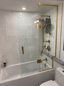 Brushed gold hinges with channel