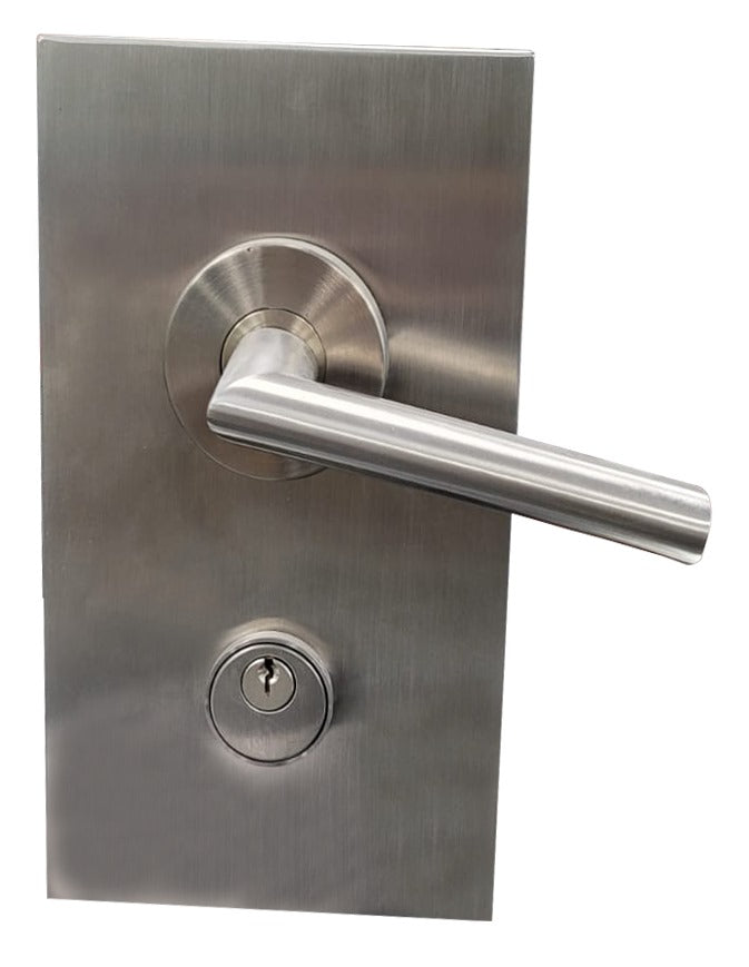 IPL610ELHWGBS/BL Wall To Glass 6" x 10" Left Hand Center Lock With Deadlatch in Entrance Lock Function