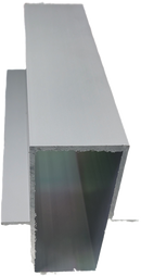 IGALU1344INLINEFIN2SA/BL Barra rectangular de aluminio hueca 1-3/4" x 4" Aleta en línea de 19 pies