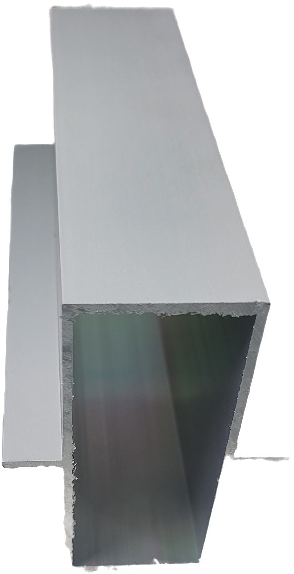 IGALU1344INLINEFIN2SA/BL Barra rectangular de aluminio hueca 1-3/4" x 4" Aleta en línea de 19 pies