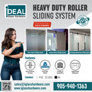 ISLLAGGM5BL Matte Black Glass Mount Roller Sliding System
