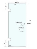ISD2678H2 Shower Door 26"x 78" With 2 Holes Tempered