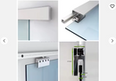 ISLROLLER80SCSA/BSS/BL Soft Close Top Hung Single Glass Door Sliding for 3/8"-1/2" Glass 80kg