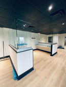 IBASESHOED Mill Aluminio 110-1/2" Zapata de base cuadrada perforada para vidrio de 12 mm