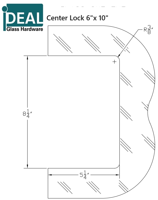 IPLELS610LHBS/BL Cerradero con cerradura eléctrica para cerradura central de vidrio a vidrio Vidrio de 10-12 mm