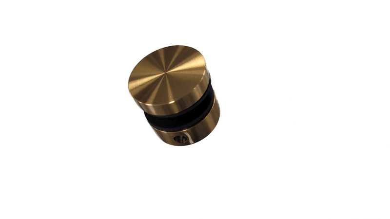 ISO1122CBG Brushed Gold Lacquered Stainless Standoff Cap 1-1/2"Dia X 2"Base SS316