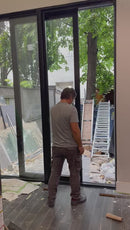 Black Patio Sliding Door System With Sealed Glass