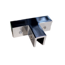 chrome T connector for glass