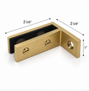 ISSPFEBWALL BS/BL/BG Slim Clamp Wall To Glass For 3/8"-1/2" Glass Stainless, Black, Brushed Gold