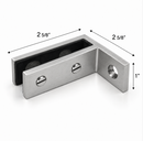 ISSPFEBWALL BS/BL/BG Slim Clamp Wall To Glass For 3/8"-1/2" Glass Stainless, Black, Brushed Gold
