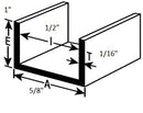 ICUCH158BA/BN/BL/SA/BG Ideal U Channel 1" Deep x 5/8" Width 12ft Length