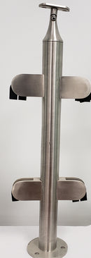 IPRSNEEZEBSS Protector contra estornudos de poste redondo de acero inoxidable cepillado