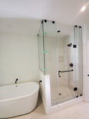 ISH222EDBM/CP/BN/BG/PN Black Glass to Glass 180 Degree Hinge