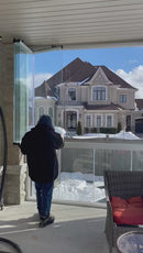 Sistema de panel apilable de balcón de vidrio con puertas batientes para vidrio de 10 mm