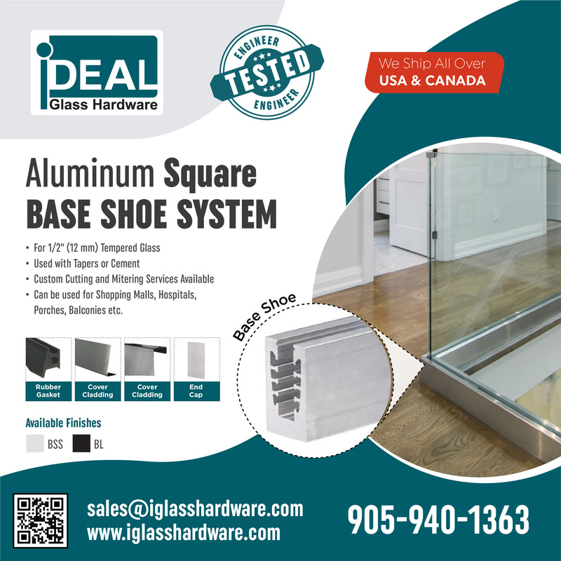 Square Base Shoe IBASESHOED Aluminum Heavy-Duty Square Base Shoes Drilled 110-1/2